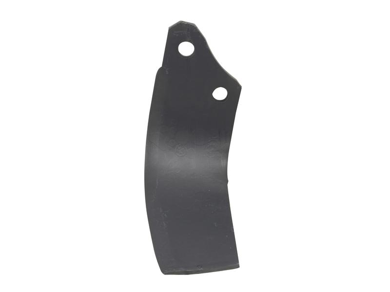 Rotavator Blade Curved RH 80x6mm Height: 195mm. Hole centres: 56mm. Hole Ø: 14.5mm. Replacement for Maschio