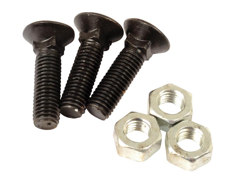 Round Countersunk Square Hex Bolt & Nut (TFCC) - M12 x 45mm, Tensile strength 8.8 Image 1