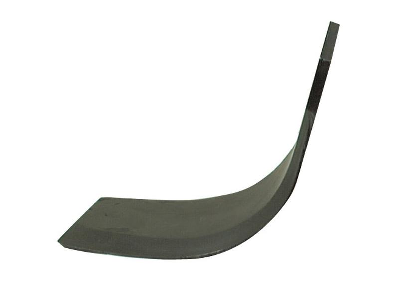Rotavator Blade Curved LH 80x8mm Height: 195mm. Hole centres: 57mm. Hole Ø: 14.5mm. Replacement for Celli