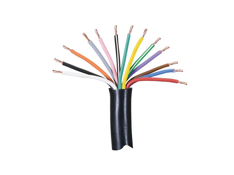 Elektrische kabel - 13 aderig, 1.5mm² Kabeldikte, Zwart (Lengte: 25M)