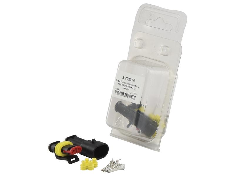 Superseal Block Connector-2 Way Kit (1pc male / 1pc female) Agripak