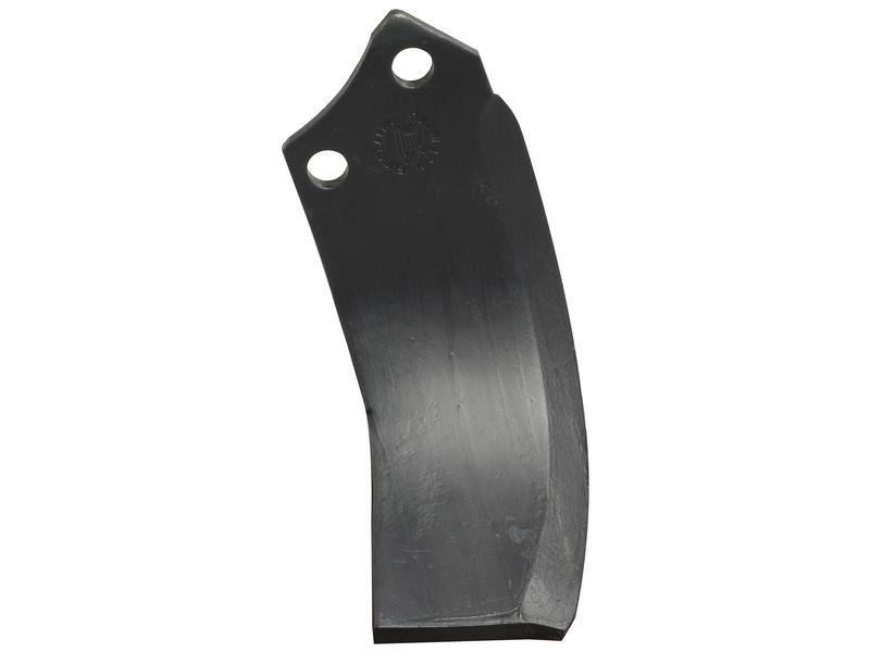 Rotavator Blade  LH 90x12mm Height: 215mm. Hole centres: 56mm. Hole Ø: 16.5mm. Replacement for Maschio