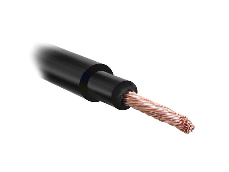 Câble électrique, noir. 50m, 1 fils, 2.5mm²