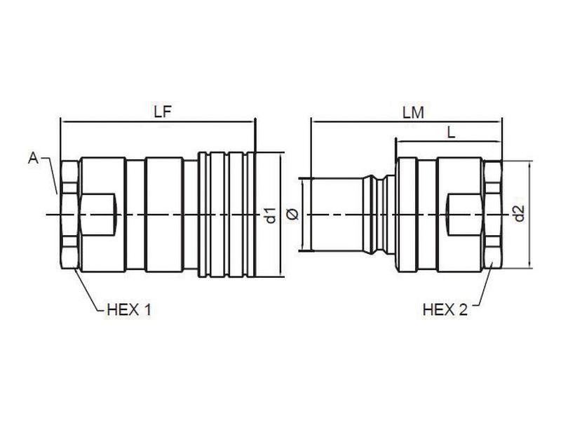 KOPPELING H12-62L-BSPP Afbeelding 1