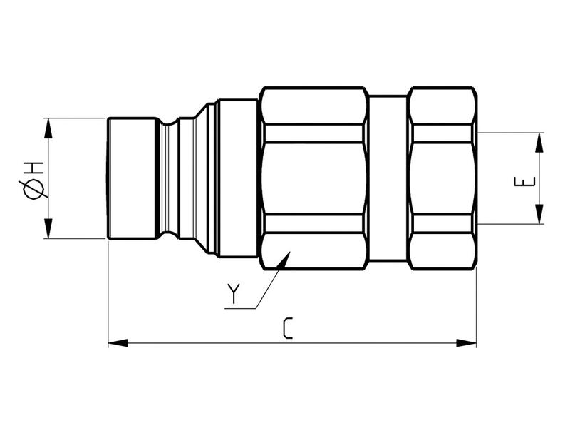 Sparex Flat Faced Coupling Male 3/8'' Body x 3/8'' BSP Female Thread