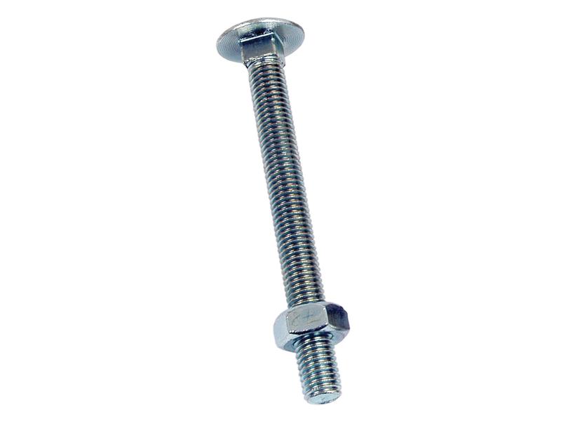 Metric Carriage Bolt and Nut, M10x140mm (DIN 601/934)