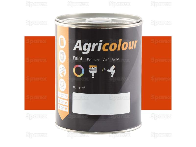 Maling- Agricolour - Orange, Højglans 1 liter Dåse