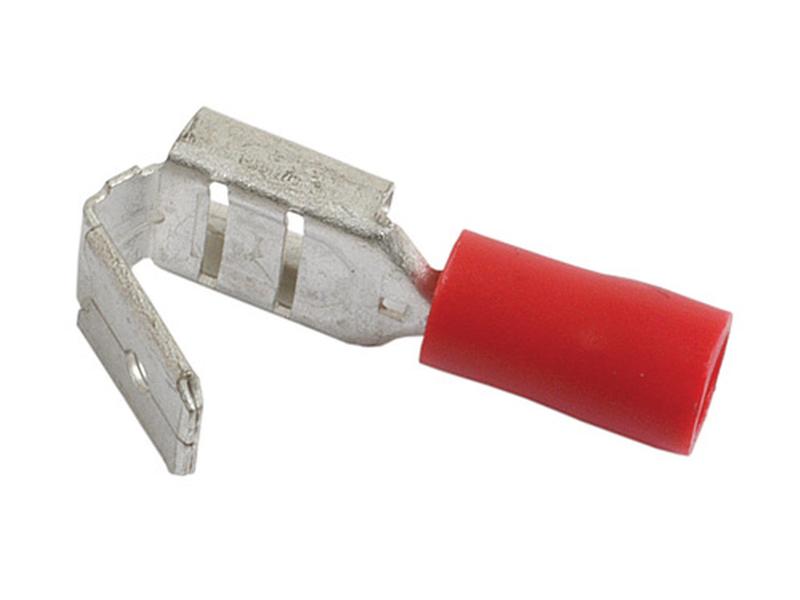 Kabelsko (flad), Standard Grip - Dobb, 6.3mm, Rød (0.5 - 1.5mm)