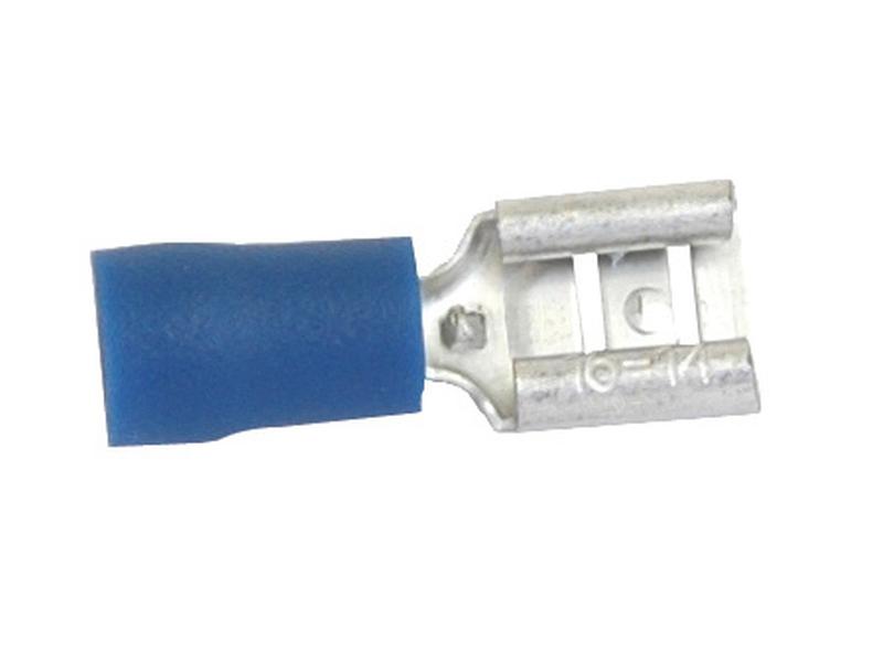 Esieristetty litteä johtoliitin, Standard Grip - Naaras, 6.3mm, Sininen (1.5 - 2.5mm)