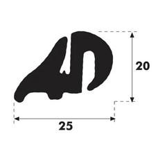 Scheibendichtprofil -  Typ 3