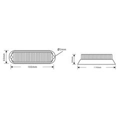 Hazard Light Amber 33mm 12-24V 3
