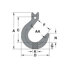 CROCHET DE FONDERIE A CHAPE (A-1359), Grade 100, 18-20mm 2
