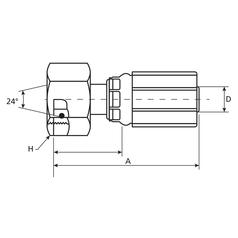 Gates Metric 24° Hose Insert 1/2\'\' x M26 x 1.50 Female Straight 3