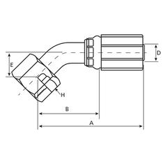 ORFS Perskoppeling (MegaCrimp® Serie) 1/4\'\' x 9/16 Wartel 45° 3