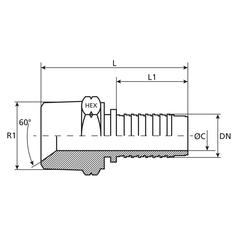 Dicsa NPT Hose Insert 1/4\'\' x 1/4\'\' Male Thread Straight 3