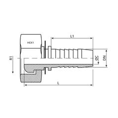 Metrisch 24°/60° Perspilaar 1/4\'\' x M14 x 1.5 (8L) Wartel 3