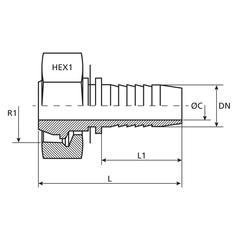 24° Perspilaar 5/8\'\' x M30 x 1.5 Wartel 3