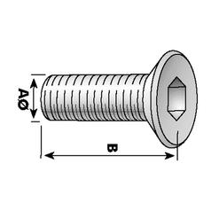Metric Countersunk Hexagon Socket Screw,  M6x10mm (DIN 7991) 3