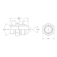 Hydraulik-Adapter M22 x 1.50 Metrisch Stecker x 7/8\'\' JIC Stecker 3