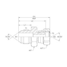 Hydraulik-Adapter 9/16\'\' JIC Stecker x 3/8\'\' BSP Drehbare Buchse 3