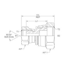 Hydraulisch verloopstuk 5/8\'\' BSP Wartelmoer, vrouwelijk x 5/8\'\' BSP Wartelmoer, vrouwelijk 3