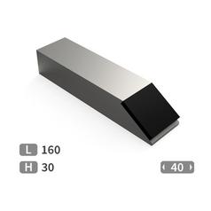 Weld-on square tip with carbide inserts. 1