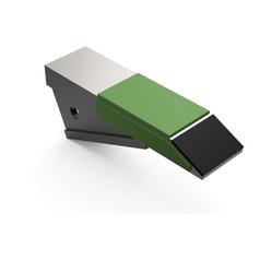 Subsoiler shoe with carbide inserts and replacement inserts. 1