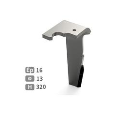 Right harrow tine, triangular carbide inserts. 1