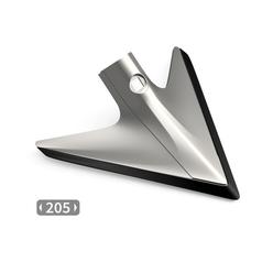 Triangular wing with carbide inserts for flat hoe. 1
