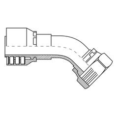 Pioneer JIC 37° Hose Insert 3/8\'\' x 7/8 x 14\'\' Female 135° Swept Swivel 2
