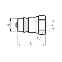 Pioneer Quick Release Hydraulic Coupling Male 3/4\'\' Body x 3/4\'\' NPTF Female Thread 2