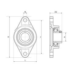 NTN SNR Two-Bolt Flanged Unit (UCFL210) 2