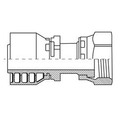 ORFS Perskoppeling (43 Serie) 3/8\'\' x 11/16 x 16 Wartel (Lang) 2