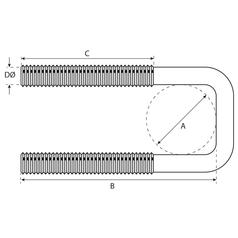U Bolt- M16x102mm Length: 140mm 2