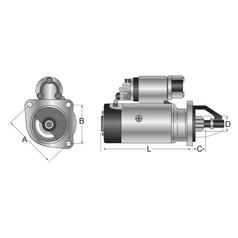 Starter - 12V, 3.5KW (Sparex) 4