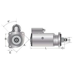 Starter - 12V, 3.2KW (Sparex) 1