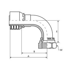 Pioneer JIC 37° Hose Insert 1/4\'\' x 7/16 - 20\'\' Female 90° Swept Swivel 2
