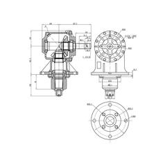 Gearbox, 75 hp Roller Bearings, Ratio: 1:1:46 Increase, Spline Input: 1-3/8\'\' x 6, Type: Roller Bearing 4