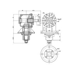 Gearbox, 75 hp Roller Bearings, Ratio: 1:1:93 Increase, Spline Input: 1-3/8\'\' x 6, Type: Roller Bearing 4
