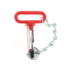 Red Handle Hitch Pin with Chain & Linch Pin 1/2x92mm 1
