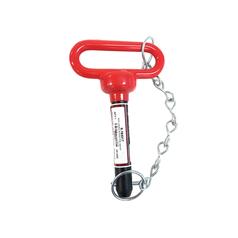 Red Handle Hitch Pin with Chain & Linch Pin 3/4x101.6mm 1