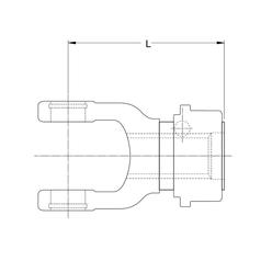 PTO Yoke - Quick Release (U/J Size: 42 x 104mm) Size: 1-3/8\'\'-21 Spline 3
