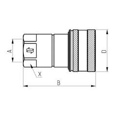 Faster Hydraulikmuffen Muffe 1/4\'\' Gehäusegröße x 9/16\'\' ORB Innengewinde 3