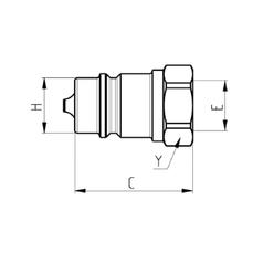Faster Stecker Flachabdichtend  Stecker 1/4\'\' Gehäusegröße x 9/16\'\' ORB Innengewinde 3
