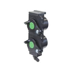 TARV Oil Collection System Double unit 55mm spacing, with Green +- Indicators, 45 Degrees 1