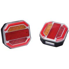 LED Lighting Set, Bolt on, Function: 4, Brake / Tail / Indicator / Number Plate, 12M, 12-24V 8