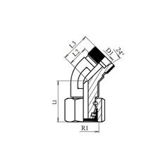 Sparex Metric 45° Male | Female Coupling 22L 4