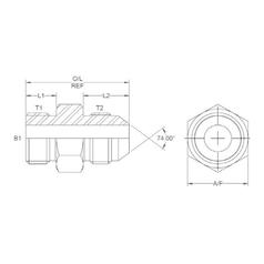 Hydraulik-Adapter 3/4\'\' UNF Stecker x 9/16\'\' JIC Stecker 3