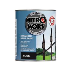 Nitromors Anti-Rust Hammered Metal Paint Black 750ml 1