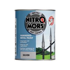 Nitromors Anti-Rust Hammered Metal Paint Silver 750ml 1
